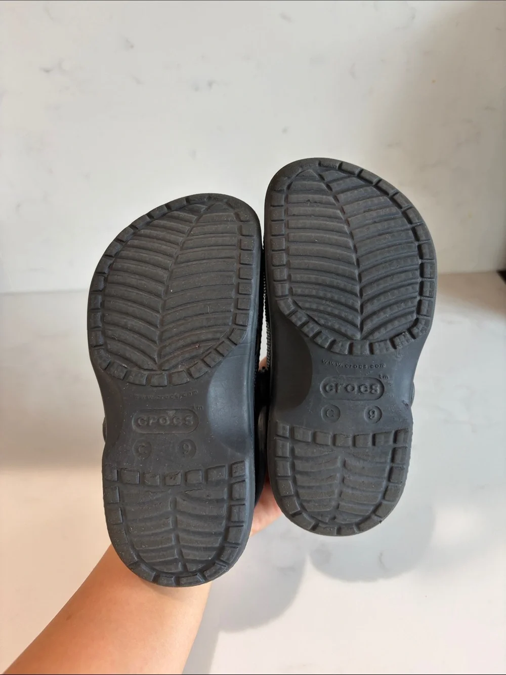 CROCS Kids Black Clogs with Colorful Charm Pins